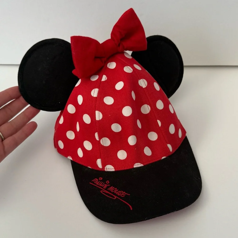 Disney Parks Kids Vintage Walt Disney World Minnie Mouse Hat Youth Size